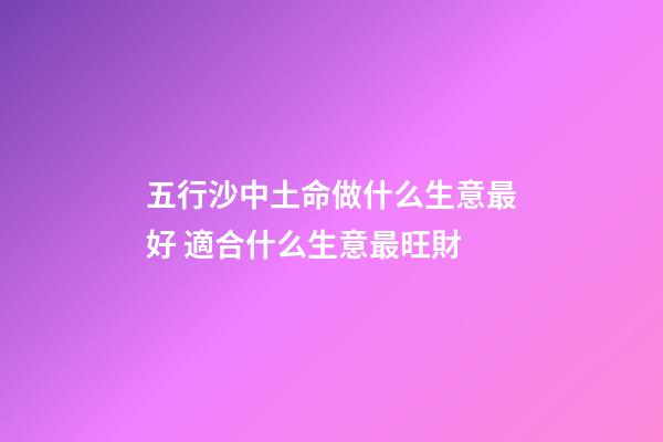 五行沙中土命做什么生意最好 適合什么生意最旺財